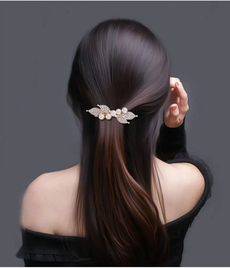 Luxus Strass Haarspange Funkelnde Kristall Blume Metall Frühling Haarspangen Braut Hochzeit Party Kopfschmuck Frauen Mädchen Geschenk – Detail 1