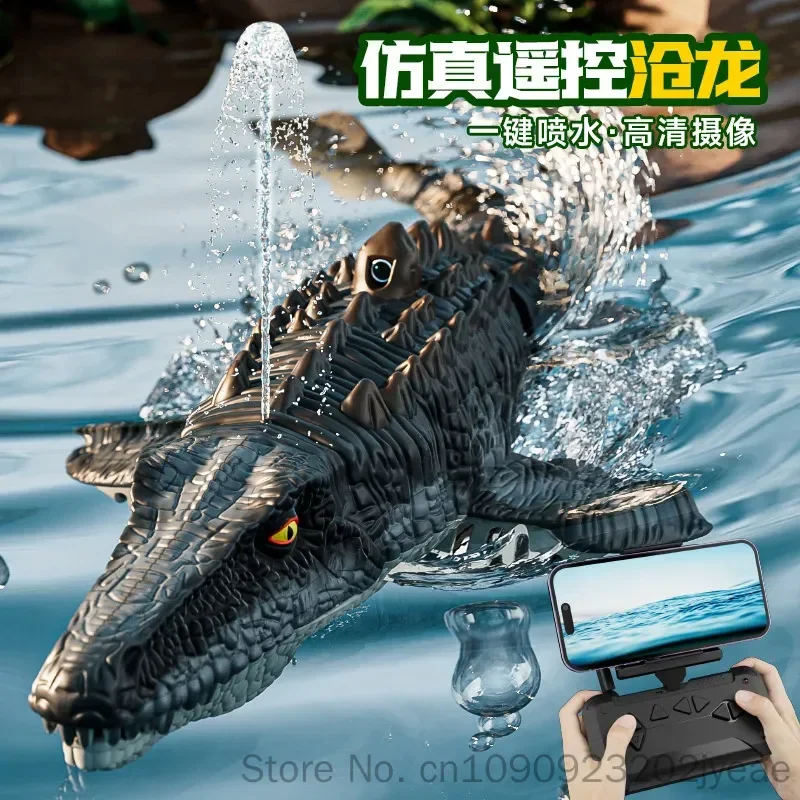 4drc S11 Remote Control Simulation Mosasaurus Electric Water Spray Hd Camera Waterproof Toy For Pool Lake Outdoor Water Activity