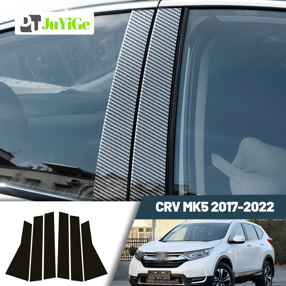 

Glossy Black Carbon Fiber Window Door Deal B C Pillar Post Cover Sticker For Honda CR-V CRV 2017-2022 2018 2019 2020 2021