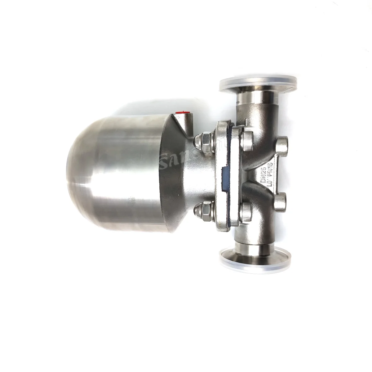 Stainless Sanitary MiniI Type Diaphragm Valve With Stainless Steel Pneumatic Actuator