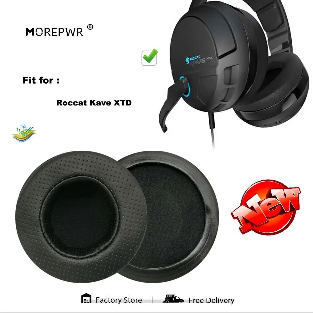 Ersatz Ohr Pads für Roccat Kave XTD Headset Teile Leder Kissen Samt Ohrenschützer-kopfhörer Hülse Abdeckung