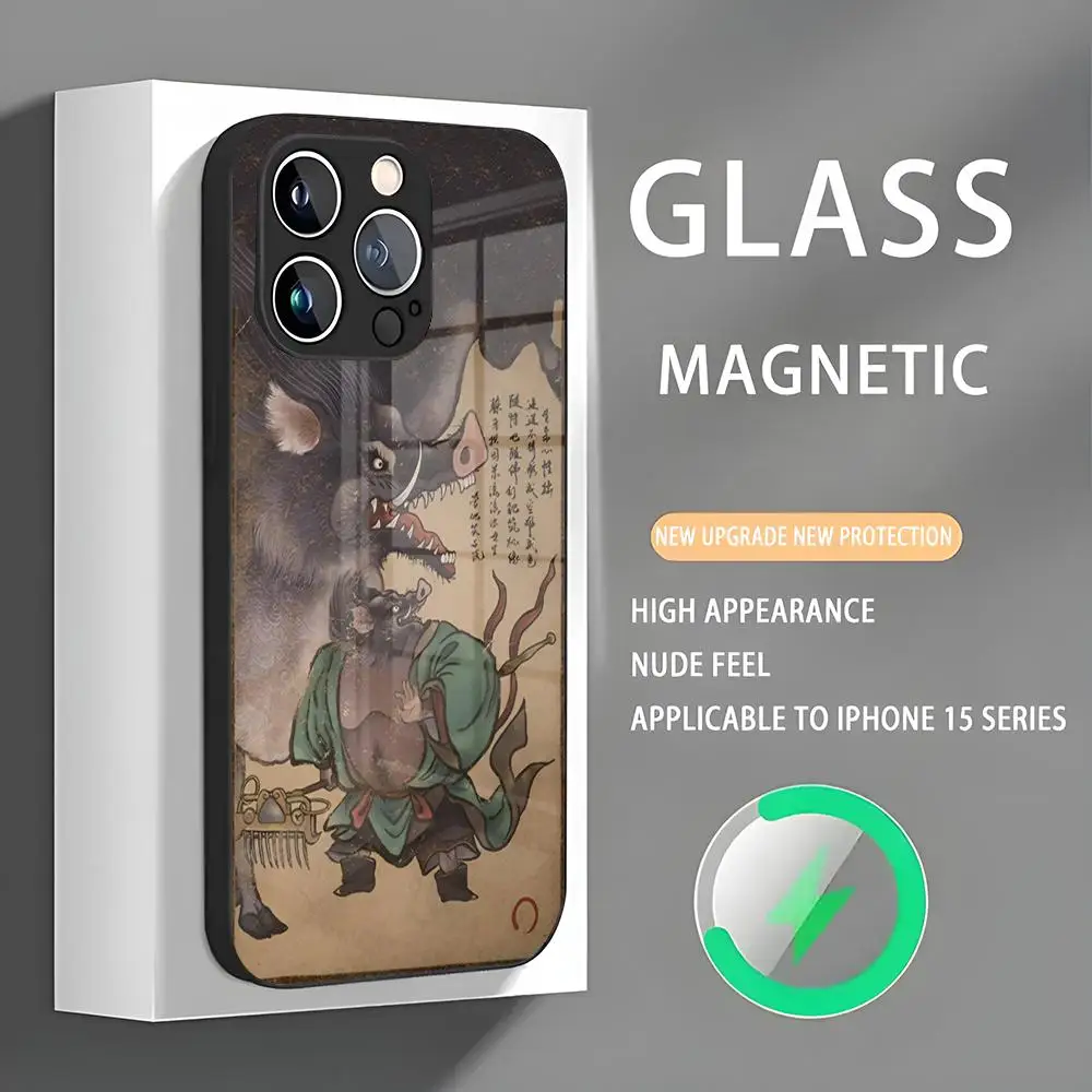 Black Myth Wukong Shadow God Diagram Phone Case Iphone 16 Pro Max Case 15 14 13 12 11 X XR XS XSMAX 8 Plus Mini Pro Max Glass M