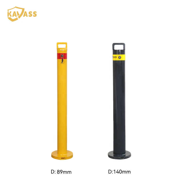 KAVASS Factory Price Surface Mounted Moveable Keylockable Removable Steel Safety Bollards Parking Post for Driveways
