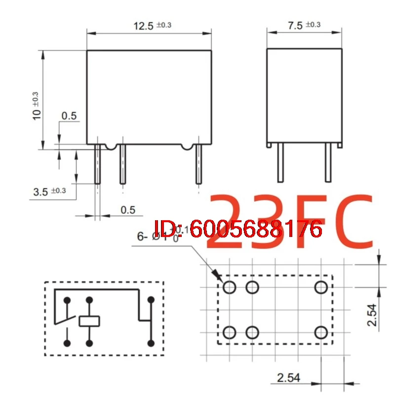 10PCS New TR5V M-S-Z 05VDC ; TR5V L-S-Z 12VDC ; TR5V L-S-Z 3VDC ; (23FC) Relay 6pins