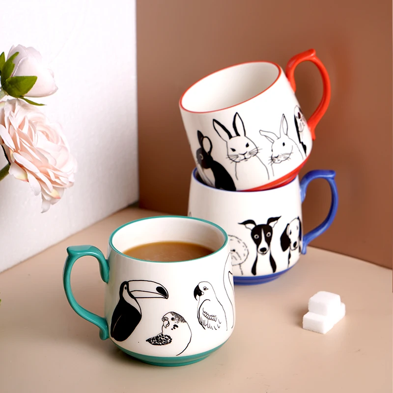 Bonito estético canecas de cerâmica moda café da manhã minimalista alta qualidade kawaii canecas de café casa criatividade tasse caneca bonito copo