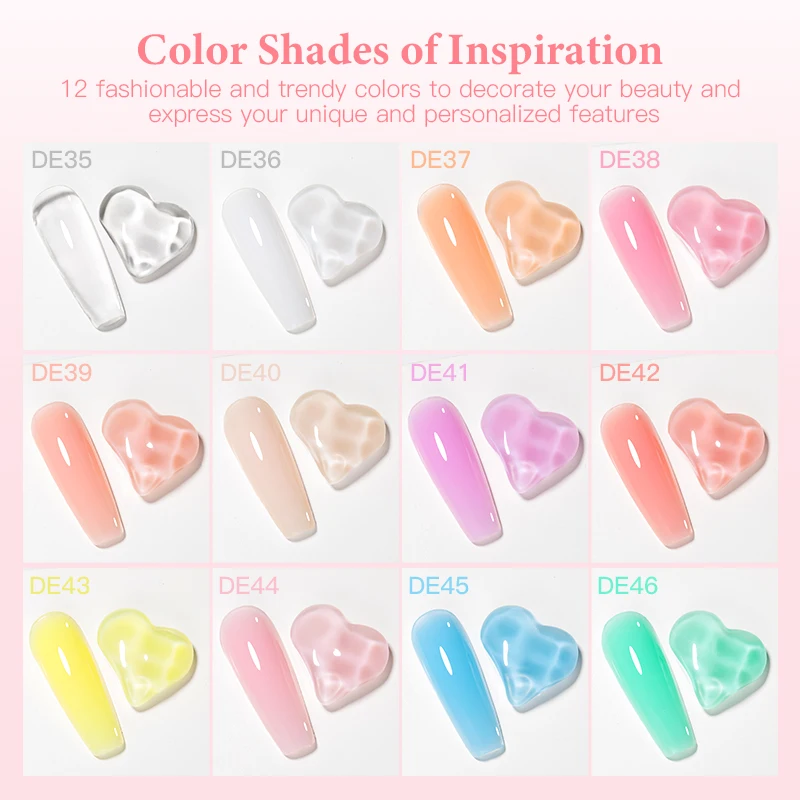 20ml Macaron ขยายเล็บเจลเล็บ Nude สีขาว Semis ถาวรเจลสําหรับเล็บยืดอะคริลิคคริสตัลก่อสร้างเจล