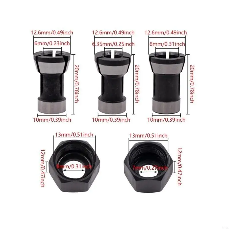 5PCS MODÈLE MODÈLE GOLLETS ROUTER APPOSSIBLE POUR LES APPLICATIONS BOODE PERFÉRENT Y4QC