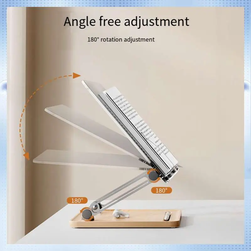 

ABRJ-Adjustable Acrylic Book Stand For Reading, Book Holder With Pen Slot, Foldable Desktop Riser For Laptop Recipe Textbook Dur