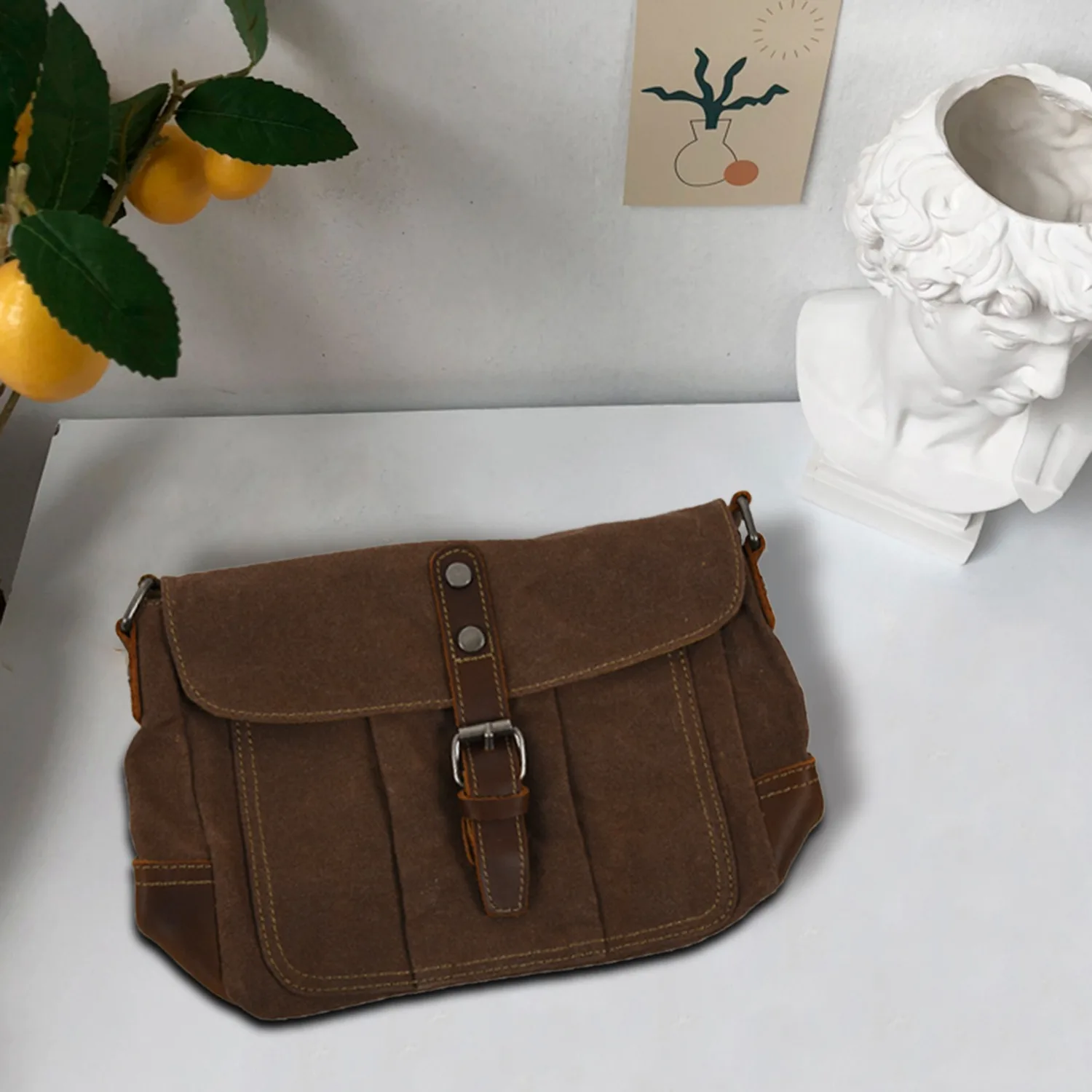 حقيبة كتف رجالية من ABQR Crossbody مقاومة للماء حقيبة قماش كاجوال للرجال