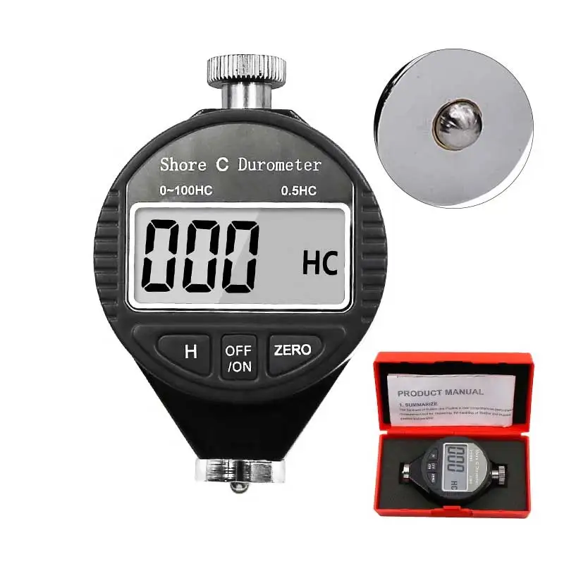 

Digital Shore Hardness Tester Meter Durometer Type C For Microporous material, etc. Red carryiing case