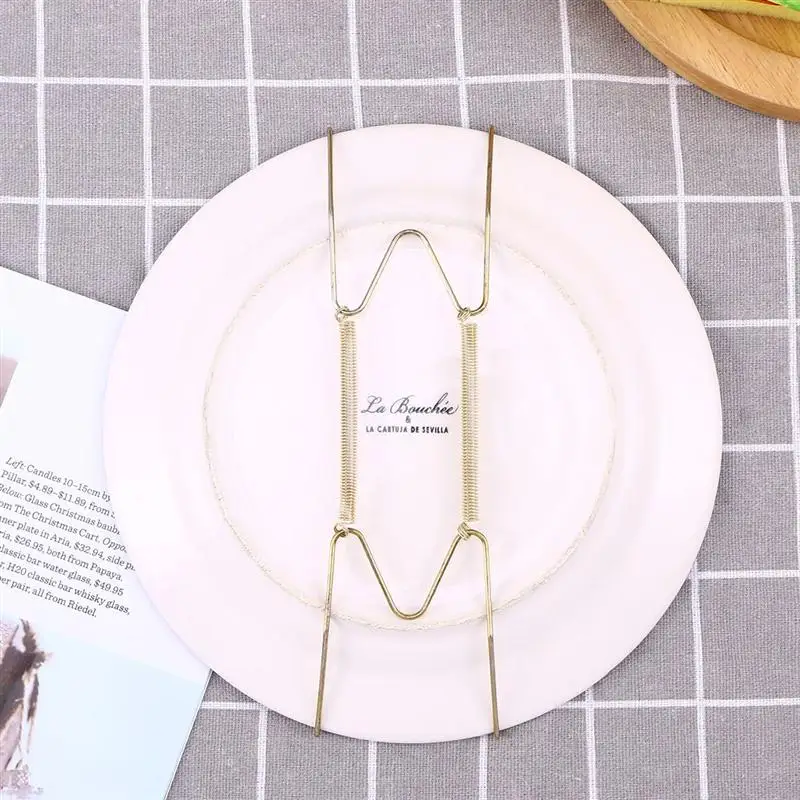 6/10pcs 8 Inch Wall Display Plate Dish Hangers W Type Invisible Spring Hanging Hook Home Decorating Porch Decor