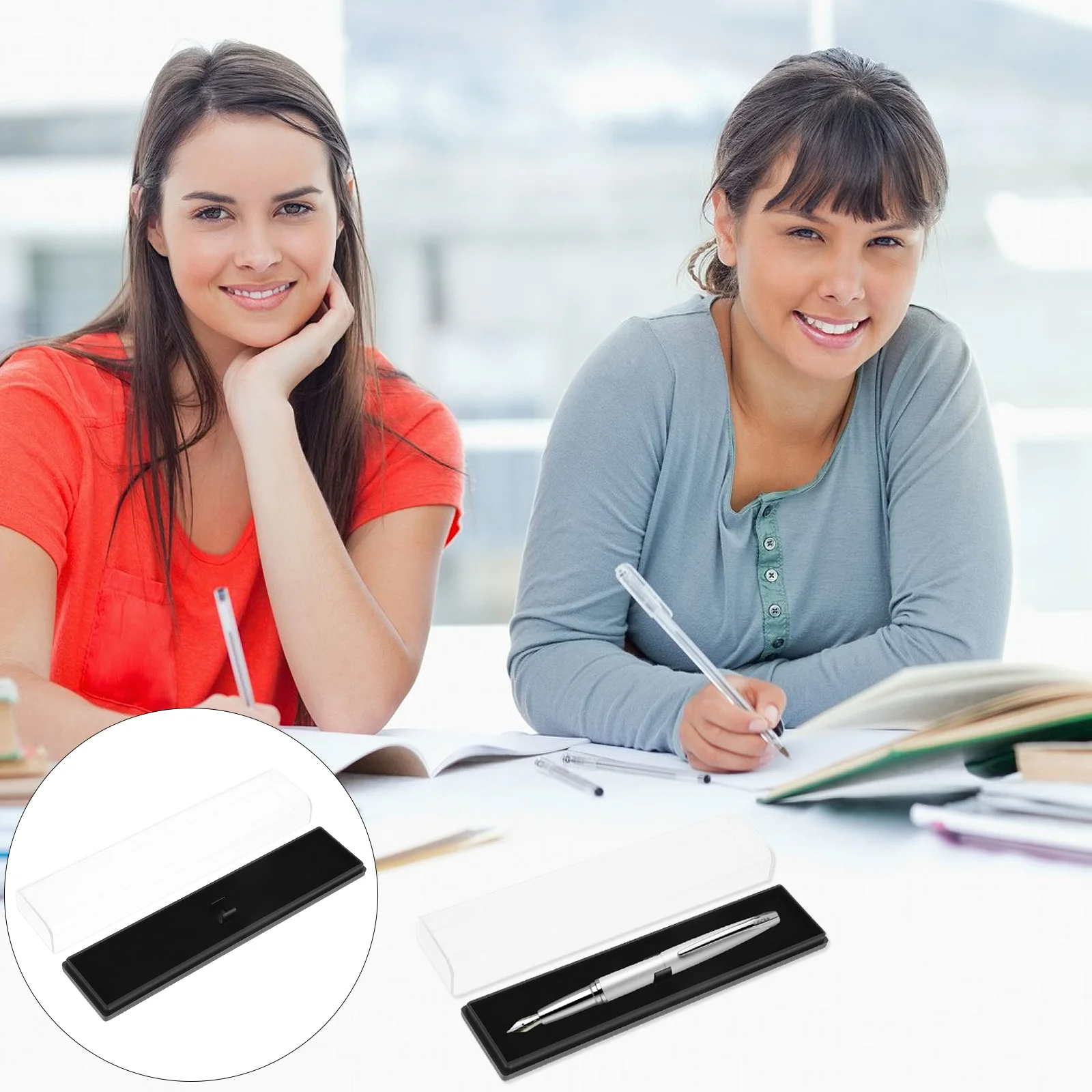 Estuches de bolígrafos transparentes, cajas de bolígrafos transparentes de plástico, contenedores de almacenamiento de lápices para papelería de estudiantes, ofertas escolares, 10 Uds.