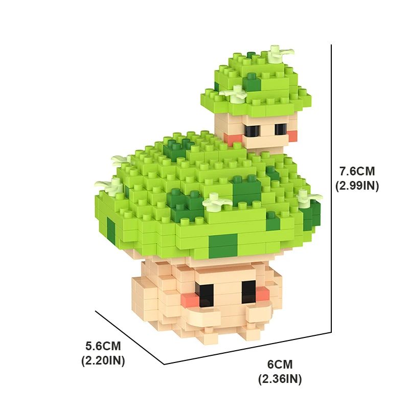 마이크로 빌딩 블록 버섯 시리즈 어린이 DIY 창의적 조립 블록 장난감 모델, 버섯 벽돌, 어린이 교육 장난감