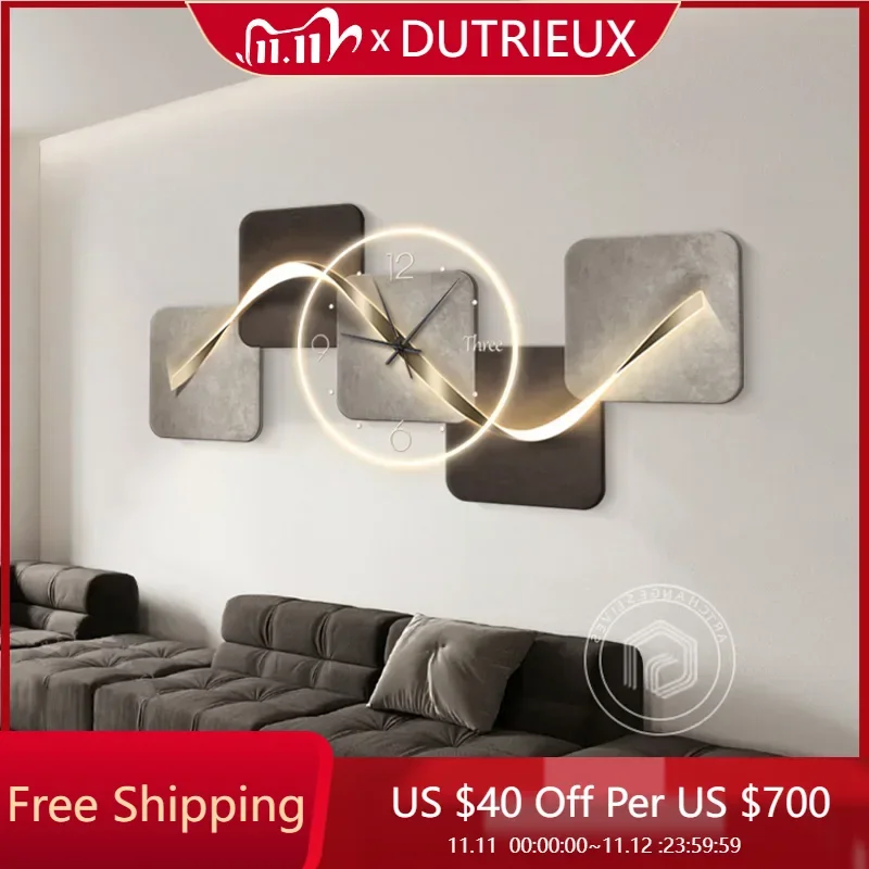 

Большой размер Металлические настенные художественные настенные часы Бесшумный дизайн Скандинавские эстетические роскошные роскошные милые настенные часы Мода Horloge Murale Домашний дизайн