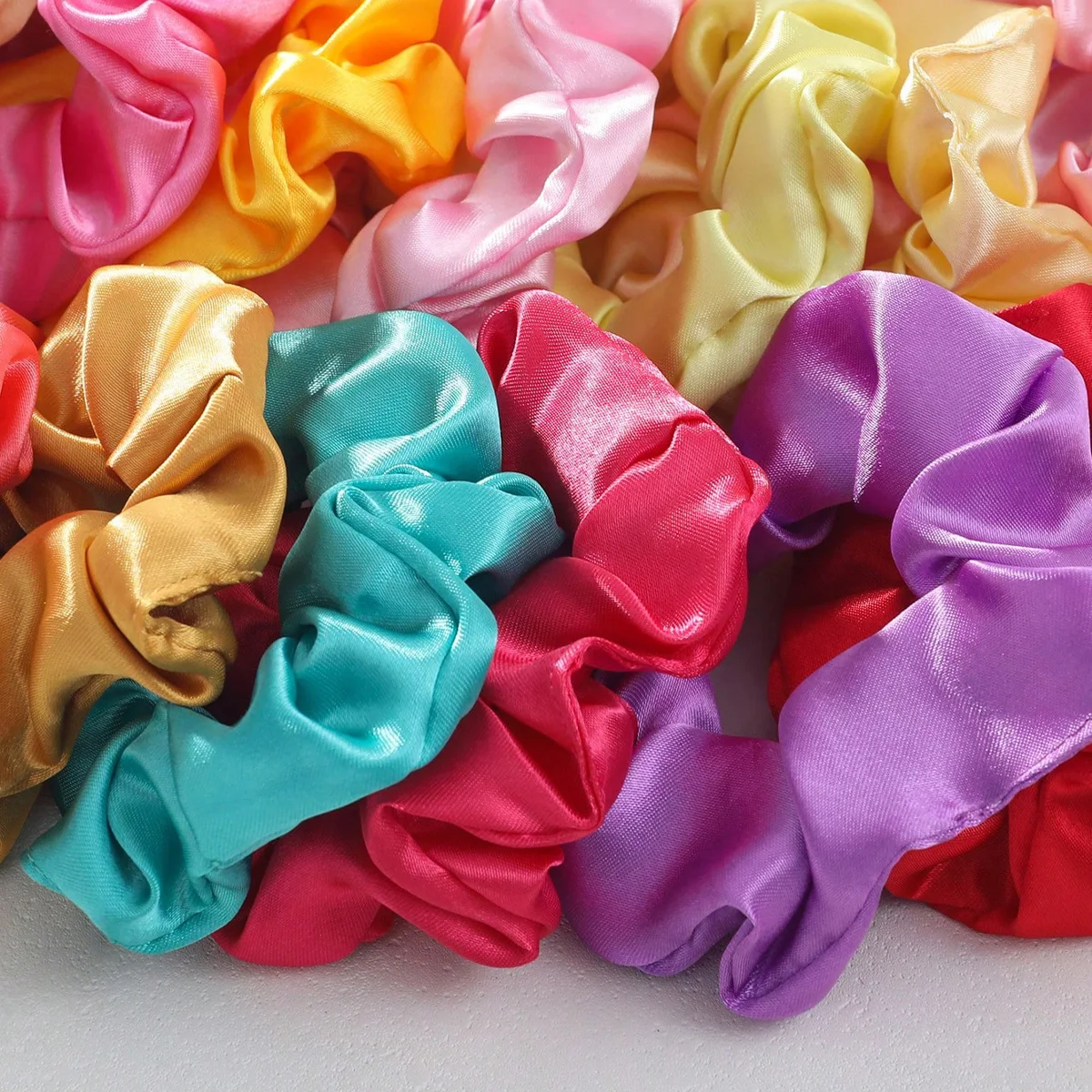 20/30/50/60/80/90/120/150 قطعة النساء موضة الساتان Scrunchies مرونة العلاقات الشعر سلس ذيل حصان العصابات الشعر فتاة إكسسوارات الشعر