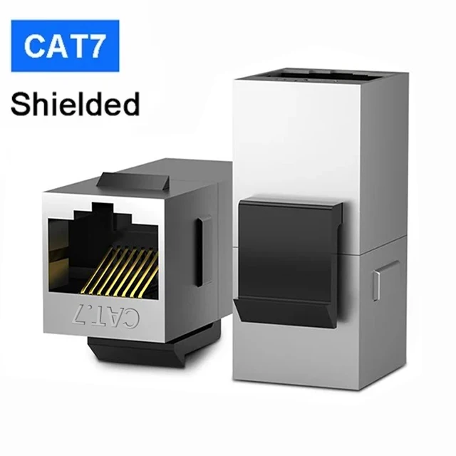 ZoeRax 12 Stück CAT7 RJ45 Keystone-Koppler, abgeschirmte Keystone-Buchse, Buchse-zu-Buchse Inline-Koppler, 10Gbps Zinklegierung Ethernet-Stecker.