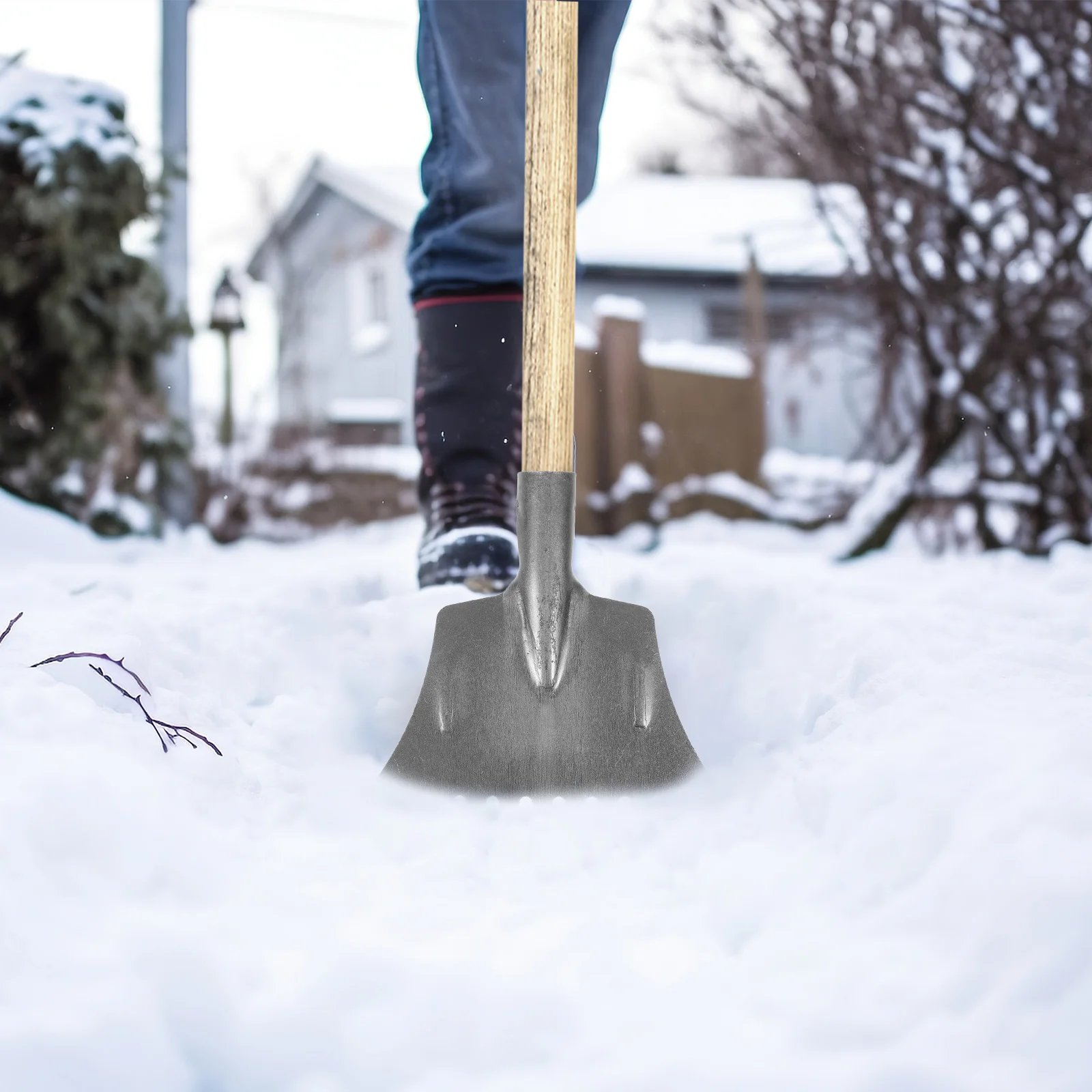 

1pc Ice Breaking Shovel Heavy Duty Steel Snow Shovel For Car Electric Vehicle Bicycle Outdoor Use Household Ice Remover Tool