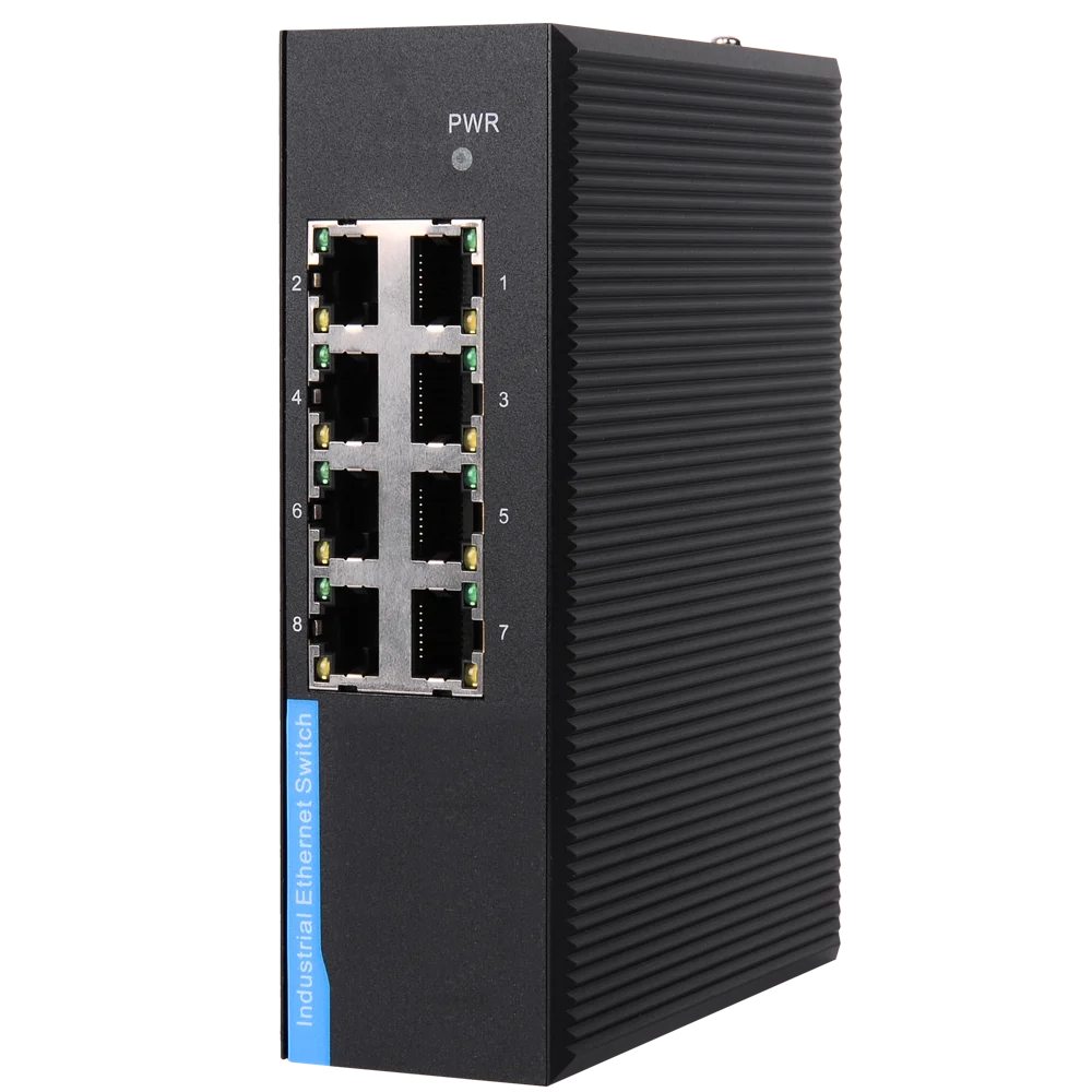 12v 24v 36v 8 Port 10/100/1000Mbps Gigabit Unmanaged Industrial Ethernet Network Switches