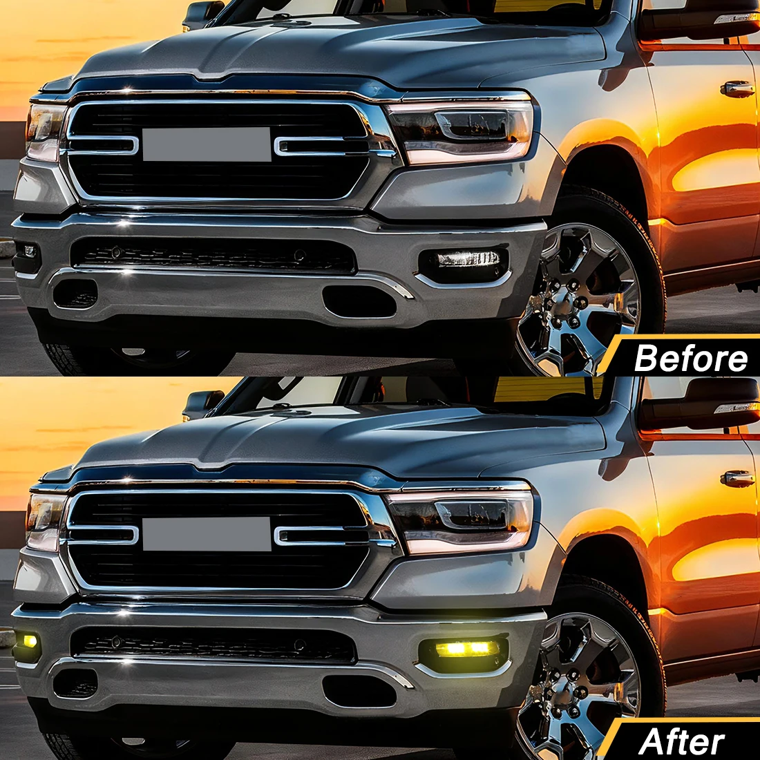 Fog Light Assembly For Dodge Ram 1500 2500 3500 2019 2020 2021 2022 2023 2024 6 LED Fog Lamp Front Bumper Headlight Accessories view 6