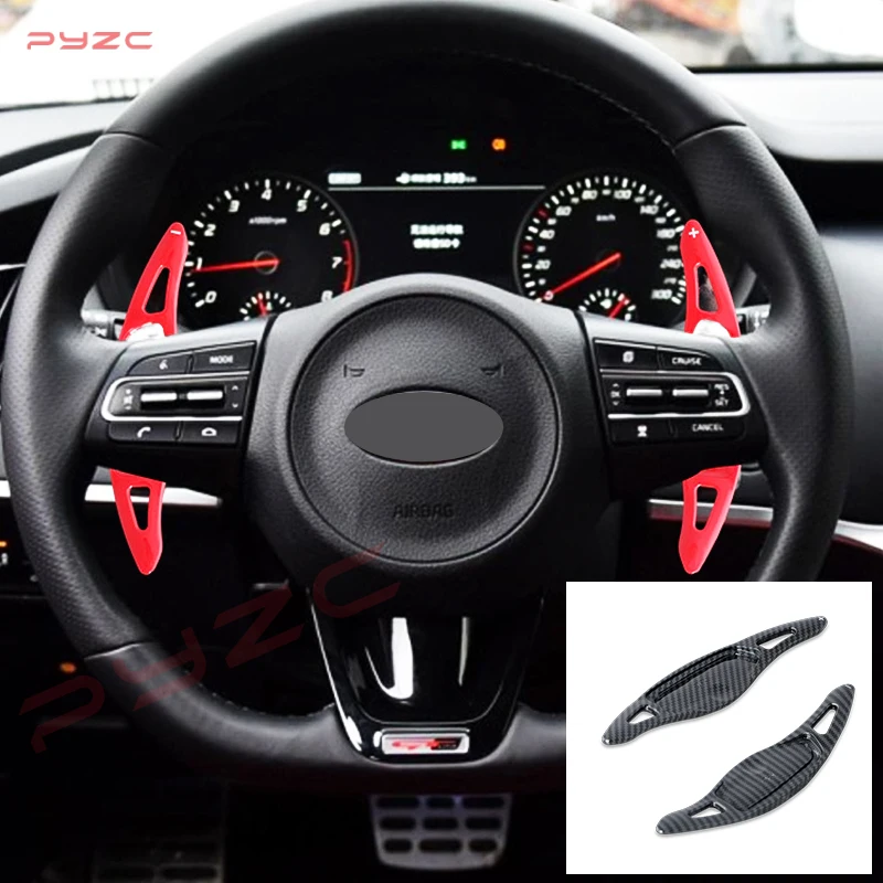 ABS Carbon Fiber Car Steering Wheel Paddle DSG Shifter Extension For KIA Stinger Hatchback Van CK K8 GT S GTS GT2 GT+ GTLine