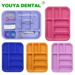 Dental Surgical Tray Colorful Plastic Autoclavable Divided Split Trays Disinfection Dish Dentistry Accessory Lab Instrument Tool