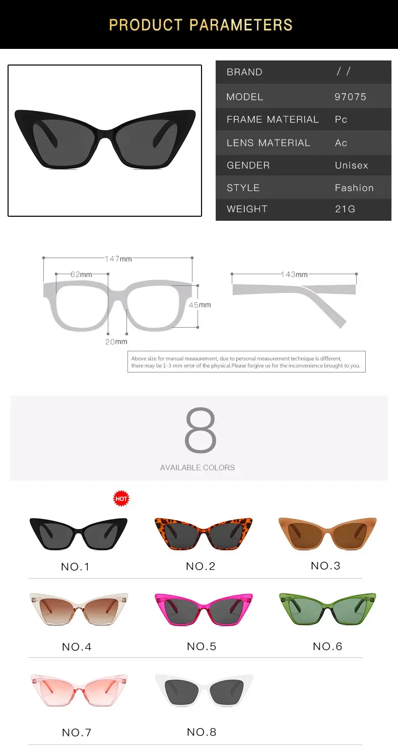 Klassische Vintage Sexy Cat Eye Sonnenbrille Frauen Marke Designer Retro Übergroßen Cateye Weibliche Sonnenbrille UV400 – Detail 4