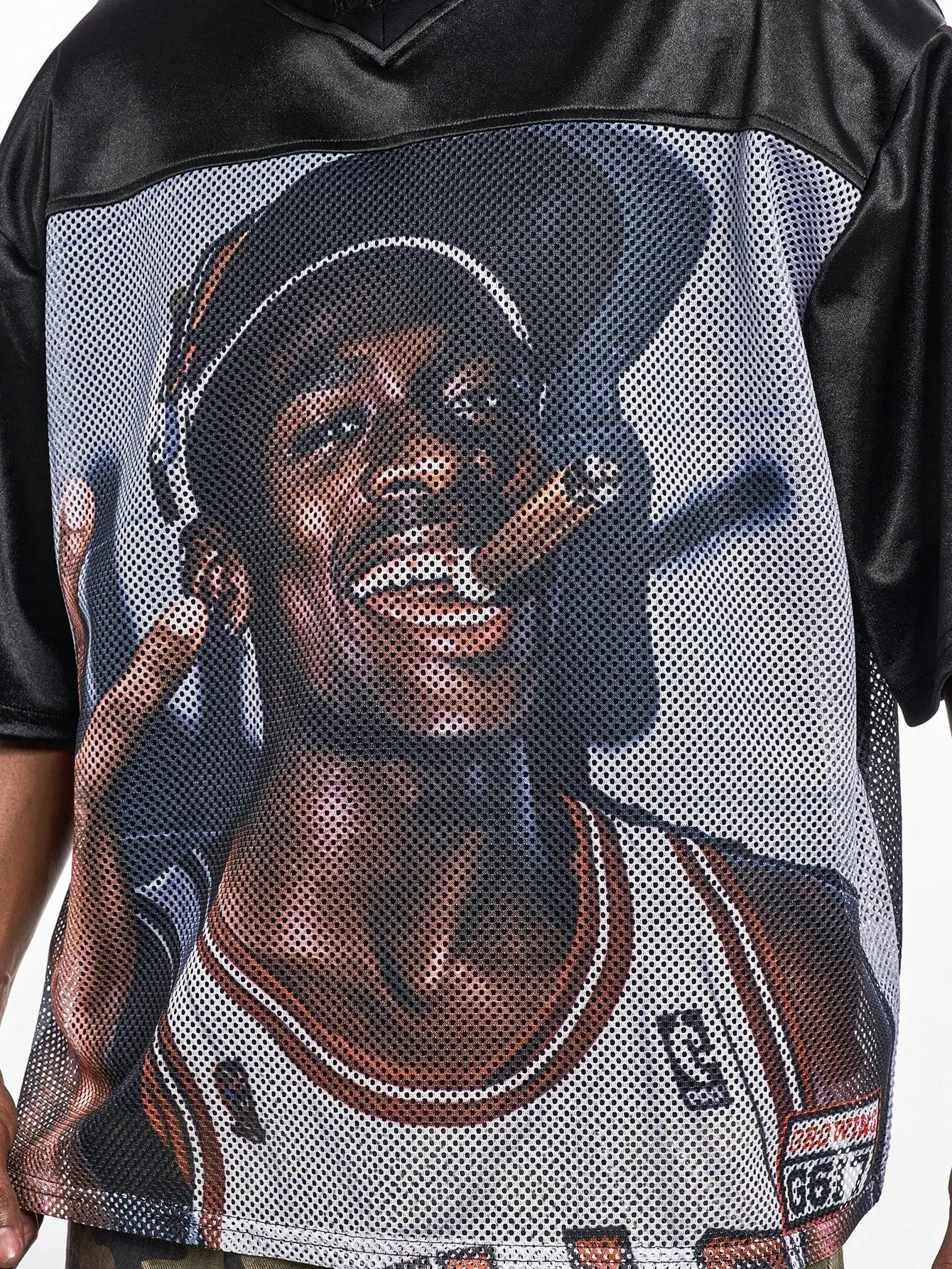 Maglia stampata, maglia da basket a maniche corte in rete traspirante