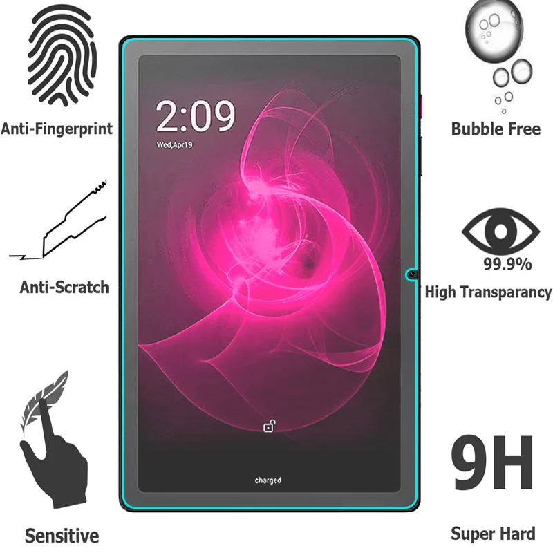 2 قطعة ل T-Mobile Revvl Tab 5G واقي للشاشة من الزجاج المقسى على لـ T-Mobile Revvl Tab 5G 2.5D مضاد للخدش HD مقوس الفيلم