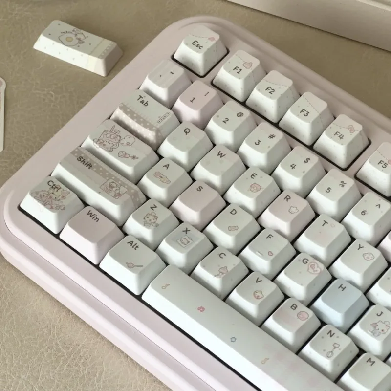 Baking Meow Theme Keycaps Set PBT Sublimation FC Profile Custom Original Handmade Keycaps for Mechanical Keyboard Accessories