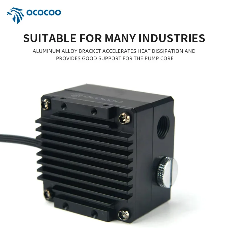OCOCOO 산업용 기계 600 L/h, 5.5m 헤드, 9.6W 무소음 장갑형 수냉 펌프 4핀 PWM 속도 컨트롤 모델 H06A
