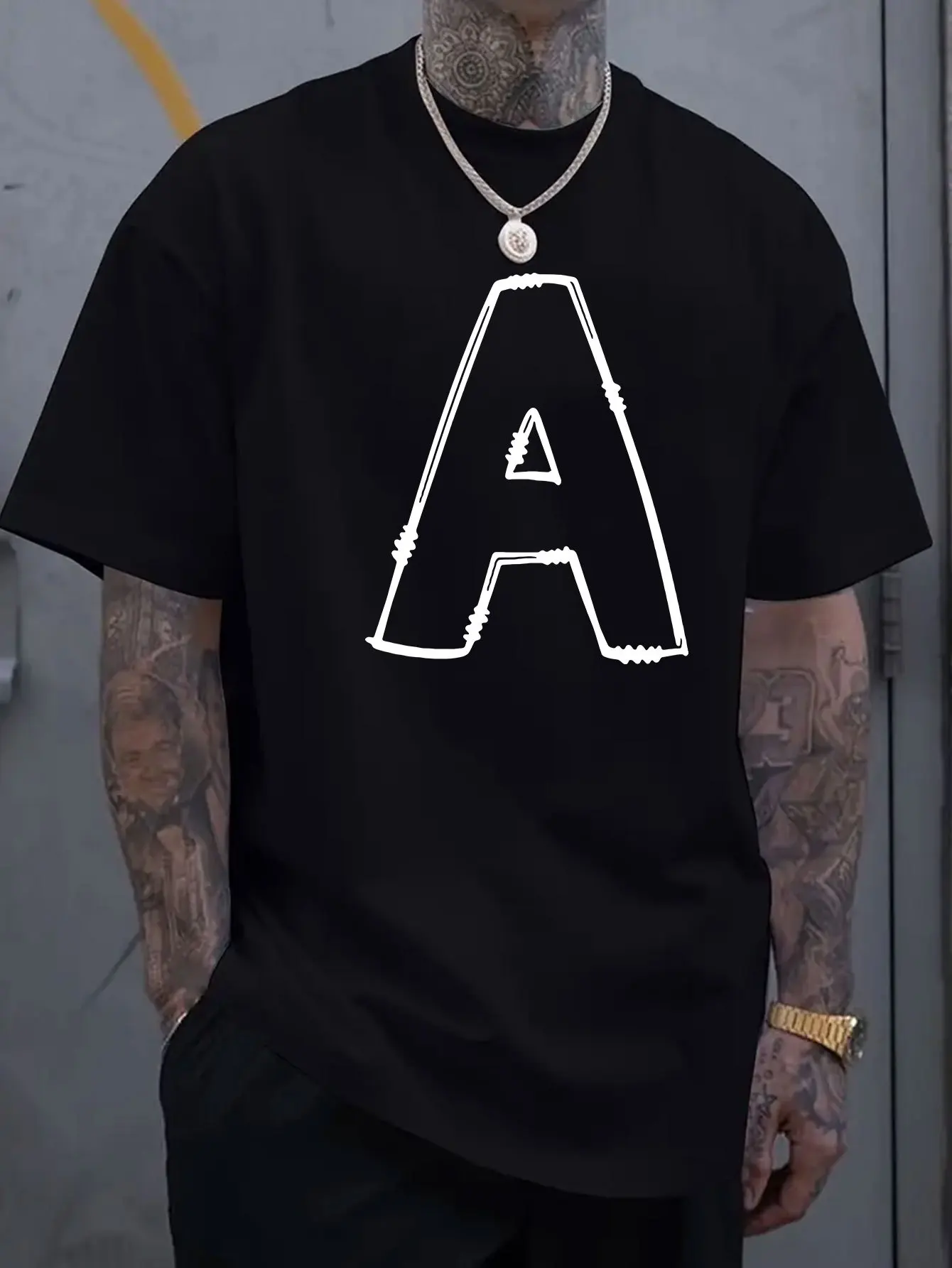 

Простая и стильная мужская футболка с круглым вырезом и короткими рукавами с принтом, удобная и дышащая, для летних каникул и отдыха