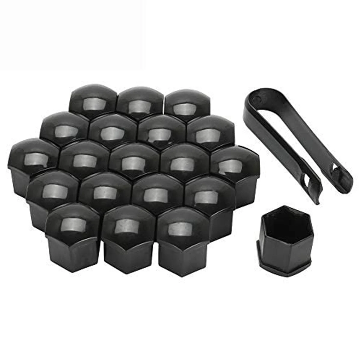 20Pcs Car Wheel Nut Covers Bolt Caps Covers Black Universal Tyre Dust Screw Wheel Nut Protective Caps Auto Exterior Protection