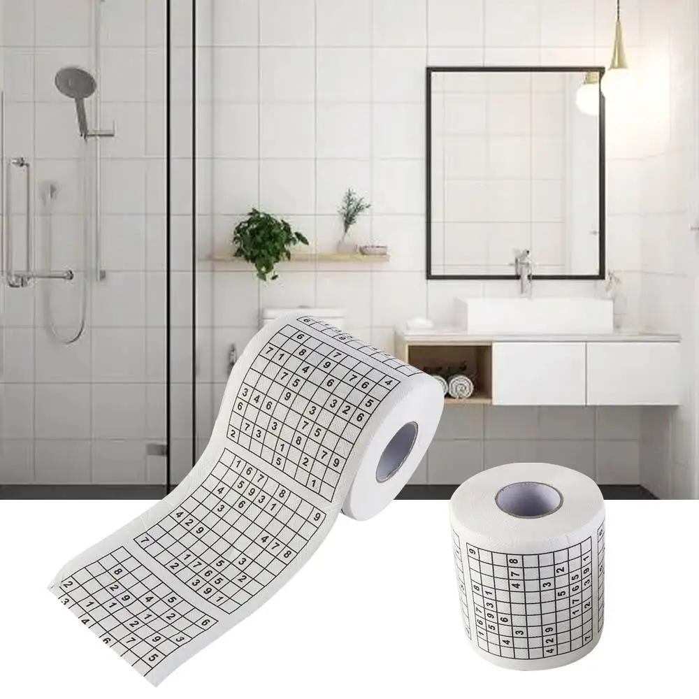 2-rol houtpulp Sudoku toiletpapier Duurzaam vasthoudendheid toiletrolpapier Creatief grappig papieren handdoek puzzelspel