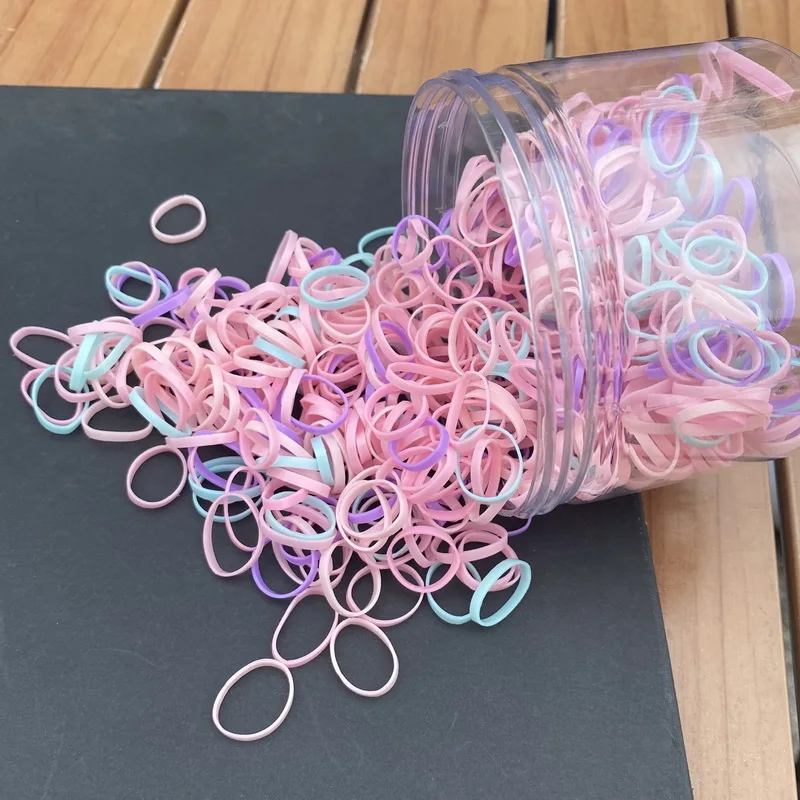 Über 800 Stück/Flasche Baby-Haargummi, Pferdeschwanz, dicke Einweg-Gummibänder, Kinder-Haargummis für Kinder, Mädchen, elastisches Haar-Accessoire – Detail 10