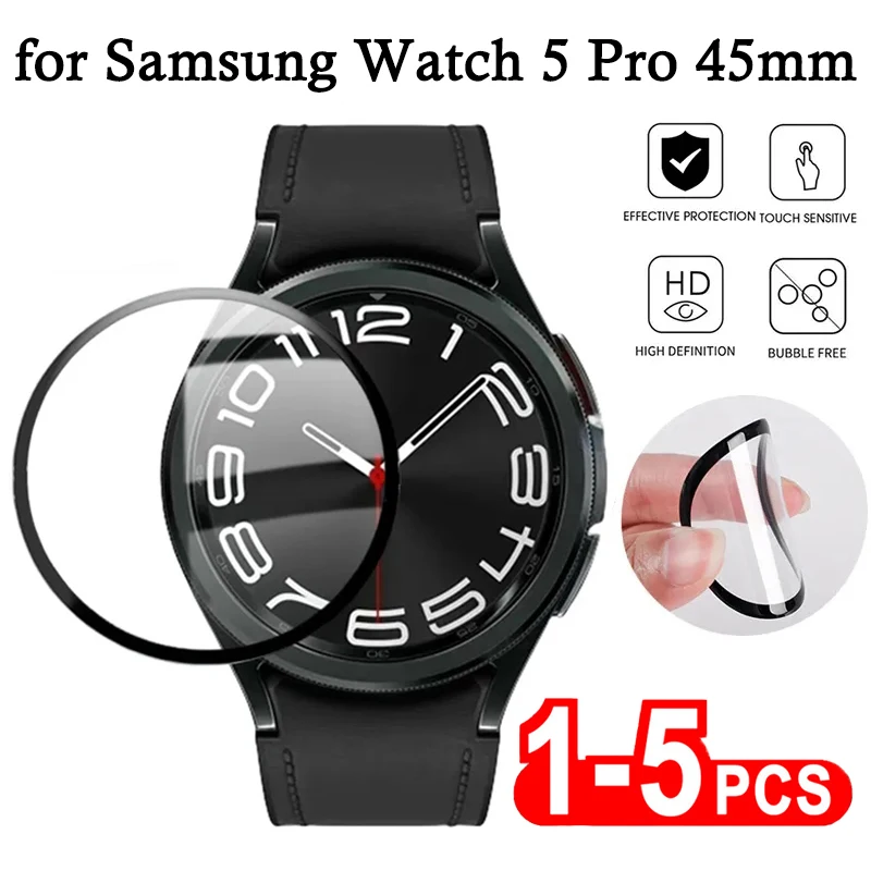 Protecteur d'écran incurvé 3D pour Samsung Galaxy Watch 5 Pro, 45mm 4 40mm 44mm, film de protection pour galla.com watch active 4 2 40mm 44mm