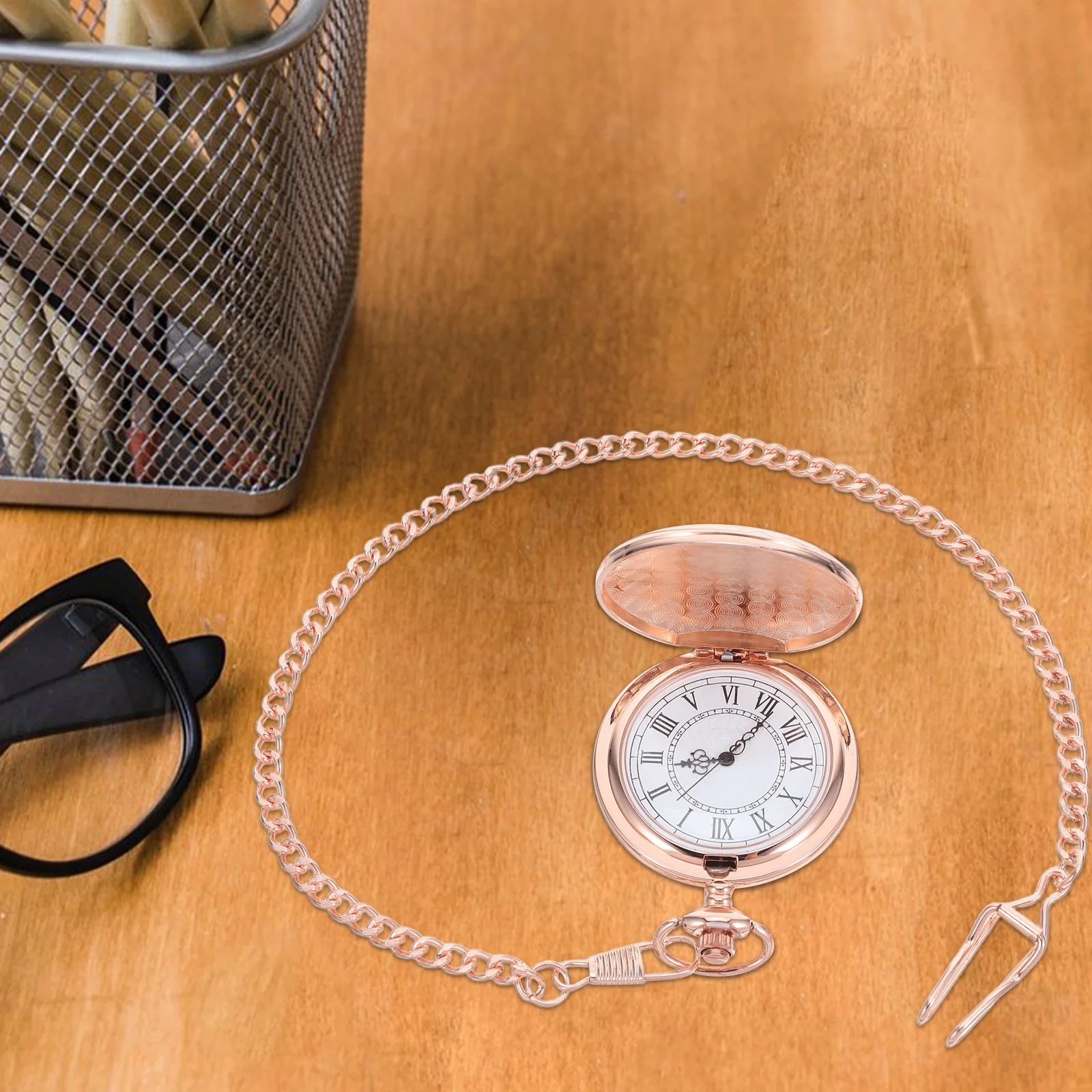 メンズ ヴィンテージ懐中時計 チェーン付き クォーツムーブメント ローマ数字 スムース仕上げ チョッキ スチームパンクコスチューム フォーマルイベント