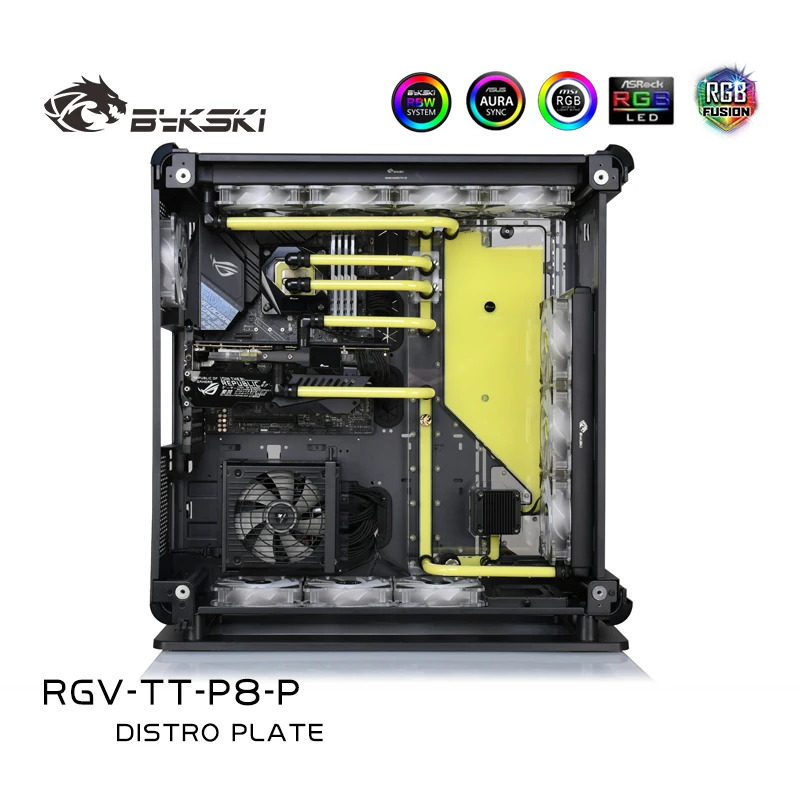 

Bykski for Thermaltake Core P8 Computer Case Distro Plate Kit Water Cooling Block Radiator Support DDC Pump,RGV-TT-P8-P