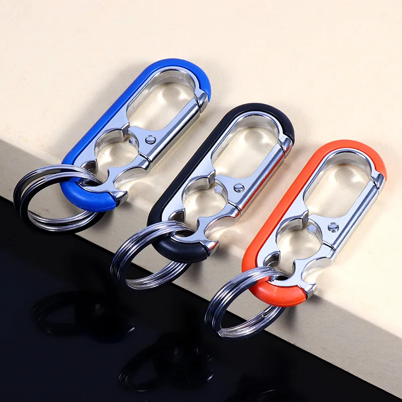 Minimalist Multi Color Metal Keychain Creative Multifunctional Waist Hanging Car Key Ring Fashion Accessory for Men