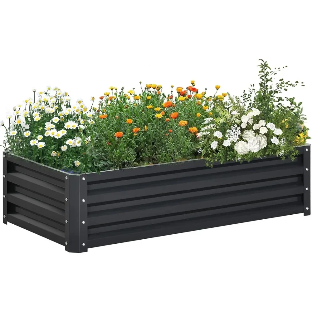 

Galvanized Raised Garden beds for Vegetables Large Metal Planter Box Steel kit Flower herb 47 * 35inch