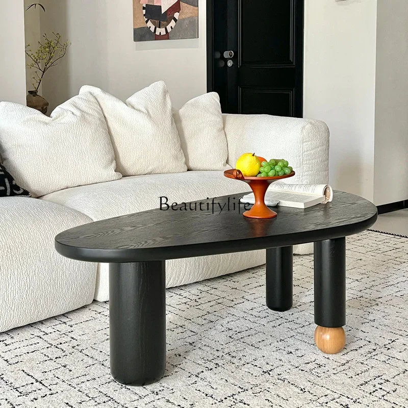 yj7 French retro Chinese style long coffee table simple solid wood living room long table