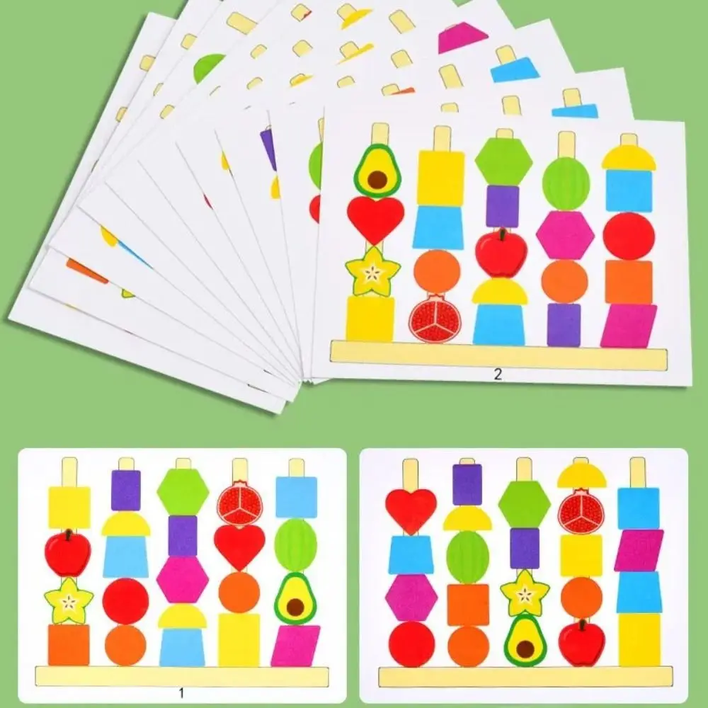 Drewniane zabawki edukacyjne Montessori dla najmłodszych, wspierające koordynację ręka-umysł, rozpoznawanie koralików i rozwój intelektualny dzieci.