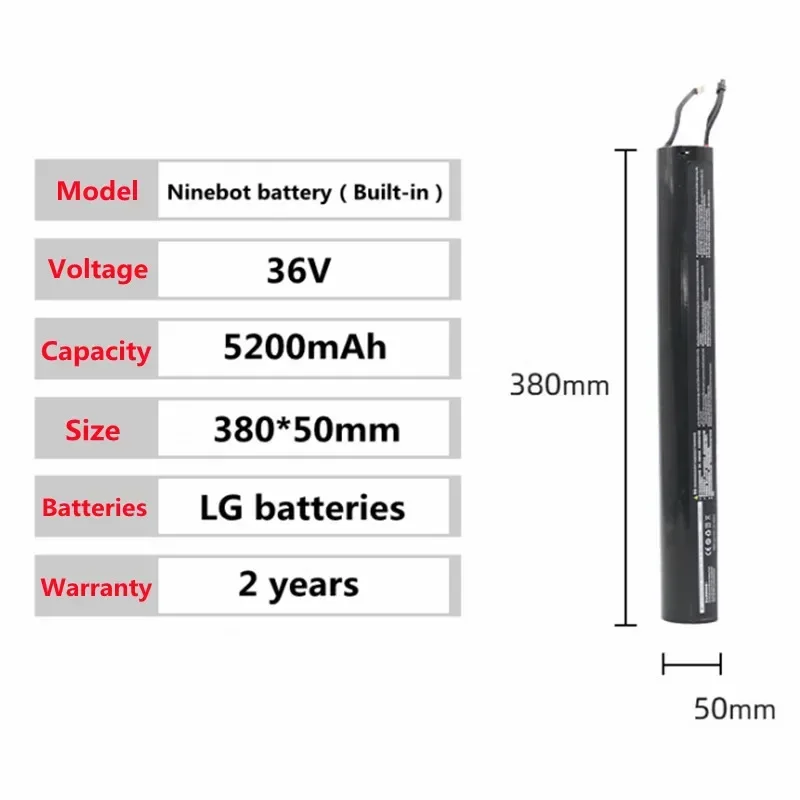 

36V 5200mAh Lithium Battery Pack – External Power ,for 36V Xiaomi Segway Ninebot ES1/ES2/ES3/ES4/E22/E25 Scooters,Rechargeable