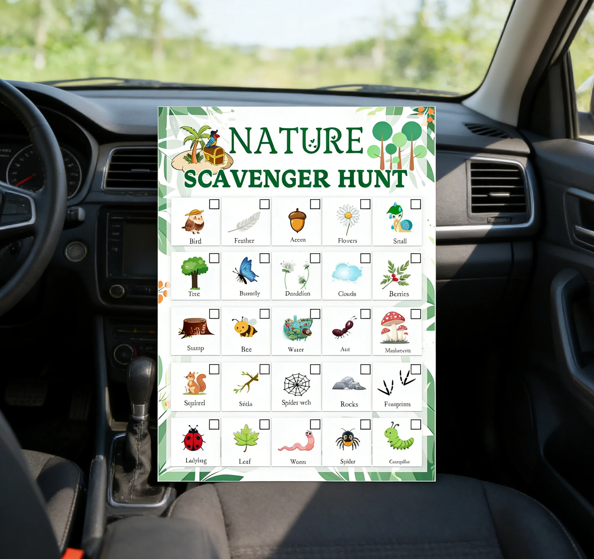 자연 탐험 카드 5 x 7인치 캠핑 탐험 카드 캠핑 로 - Scavenger Hunt Card 리뷰 및 가격