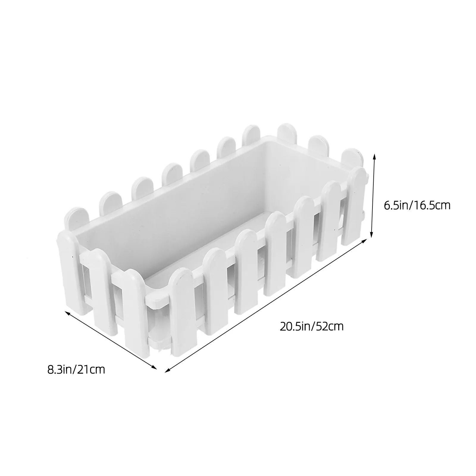 Bonsai Fence Shaped Planter Box Decorative Flowerpot Nonslip Large Capacity Window Box for Balcony Garden Indoor Outdoor