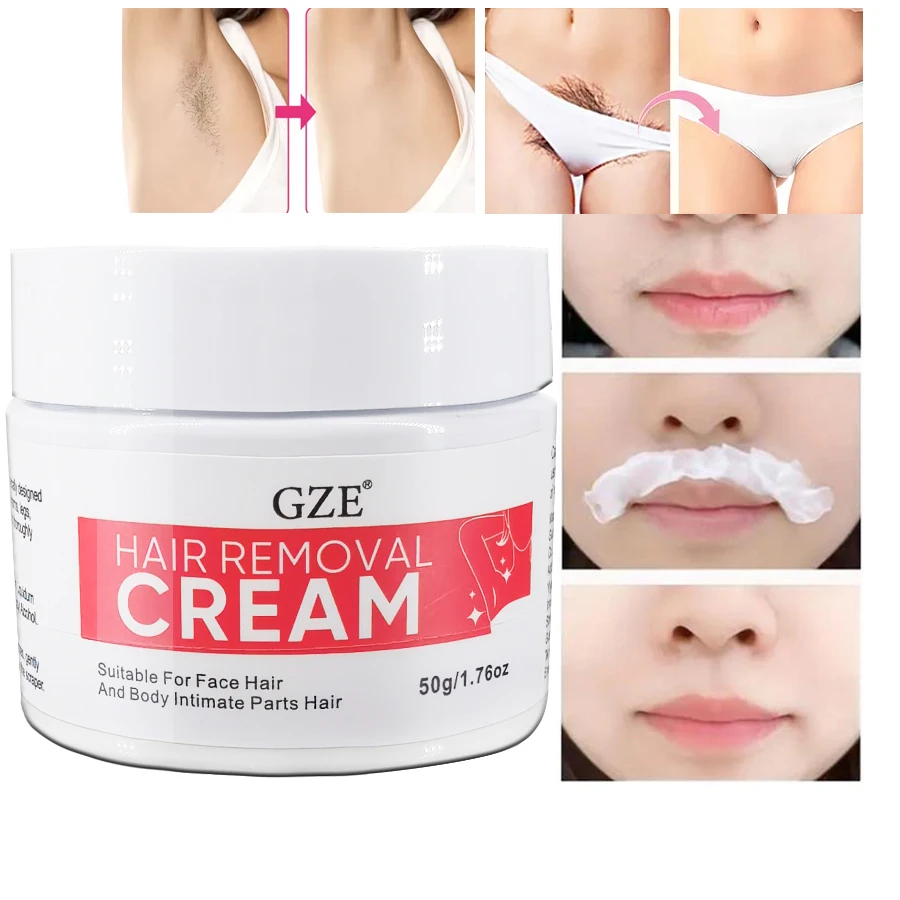 GZE Hair Remover for Women, Hair Removal Cream Sensitive, 1.76 Ounce, Intimate/Private Area depiladora Cream, Pubic, Bikini,