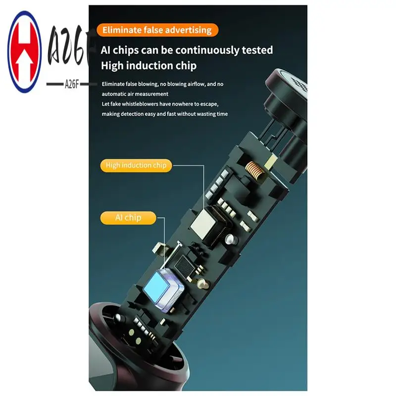 

A26F-Профессиональный тестер алкоголя Портативный выдувной воздух Ручной высокоточный тест вождения впитывании Специальная голосовая трансляция