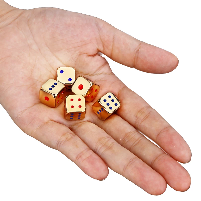 مجموعة نرد معدنية إبداعية بنقاط ملونة ، لعبة مضحكة ، ذهبية وفضية ، إكسسوارات ألعاب الطاولة ، 13 من 50: 50: 1