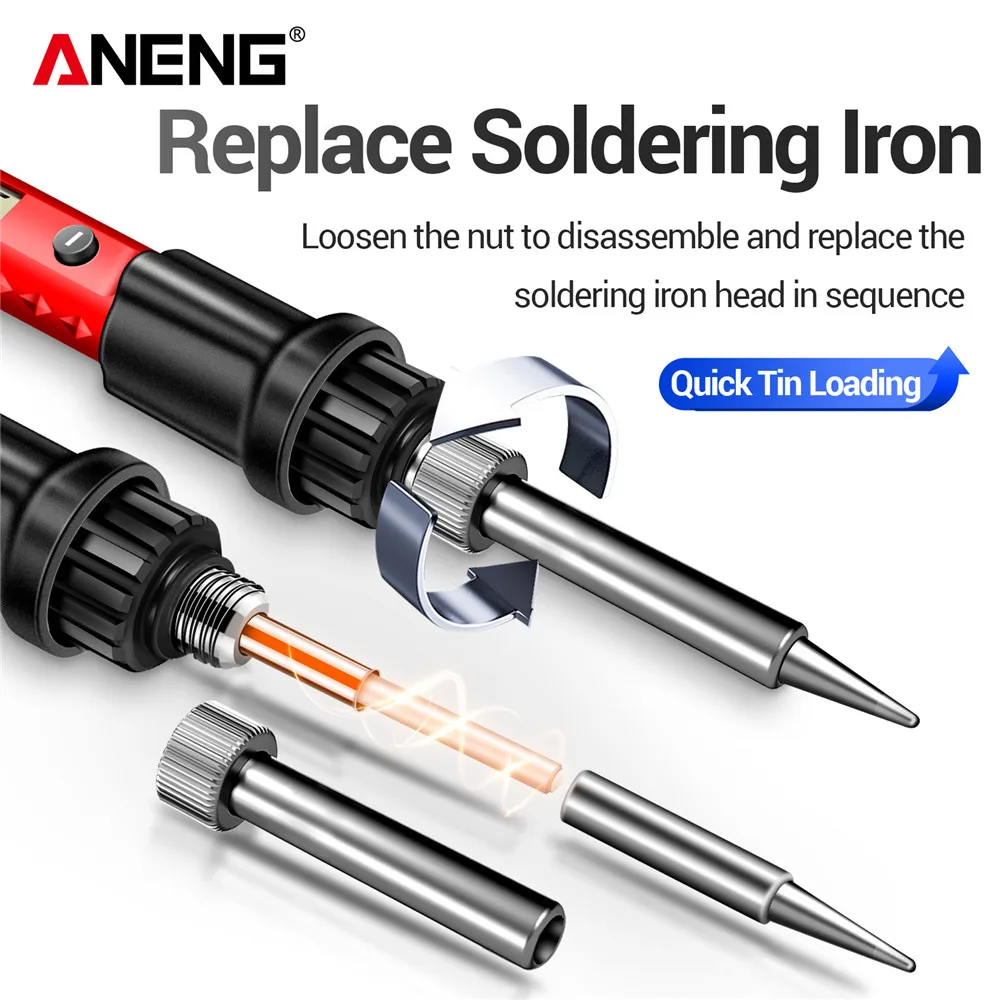 ANENG SL105 Soldering Iron 110V/220V Intelligent Welding Tools Temperature Control Rework Station Heat Pencil Tip US/EU Plug