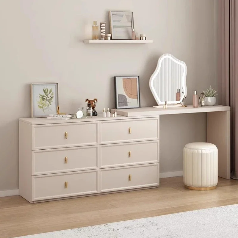 

Makeup Rooms Vanity Table Comfortable Bedroom Dressing Table Storage Dresser Cabinet Living Room Mirror Stool Home Furniture