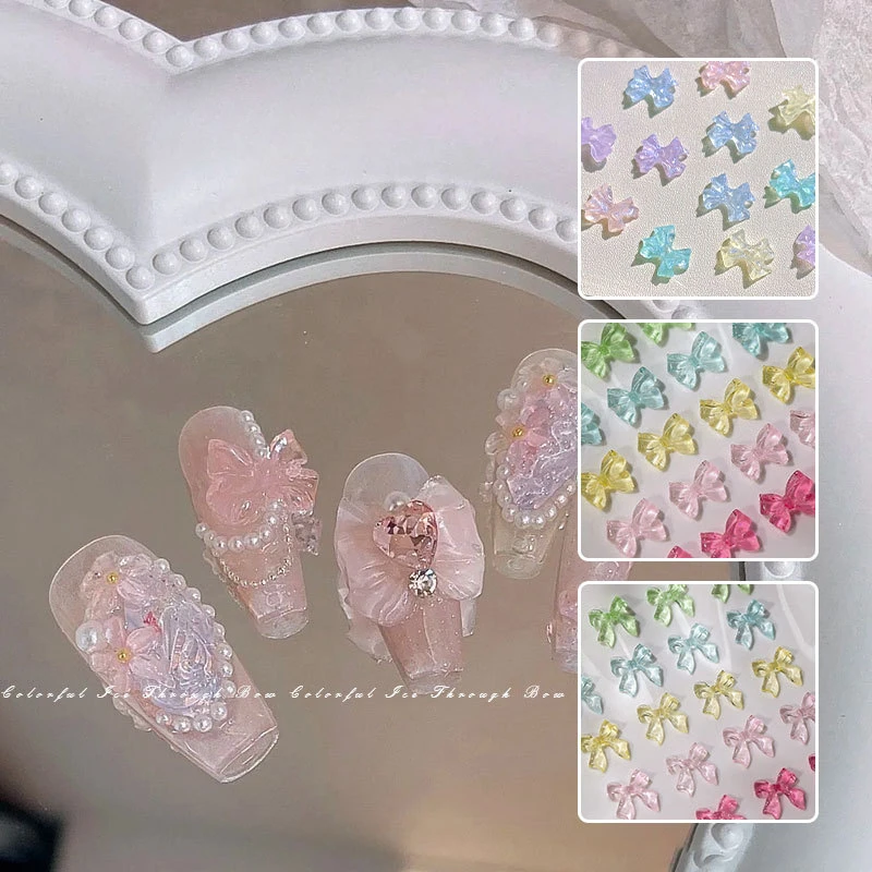 DIY Hars Boog Nagelsteentjes 20 stks 3D Kleur Helder Sieraden Nagel Charmes Vrouwen Nagel Charmes Druk op Nagels Schoonheid Telefoon Case Decor